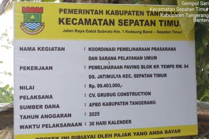 Pembangunan Paving Block di Kampung Tempe, Kabupaten Tangerang Diduga Bermasalah: Transparansi dan Akuntabilitas Dipertanyakan