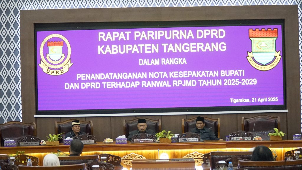 Nota Kesepakatan RPJMD 2025–2029 Resmi Ditandatangani Bupati dan DPRD Tangerang