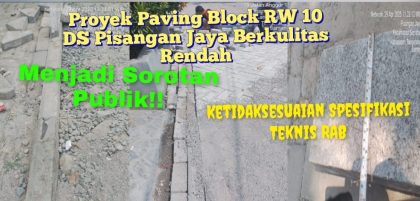 Paving Block Pisangan Jaya Diduga Menyimpang dari RAB, Aktivis Desak Audit