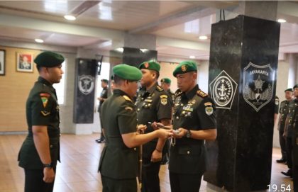 Upacara Sertijab Dandim 0510/Tigaraksa Berlangsung Khidmat di Makorem 052/Wijayakrama