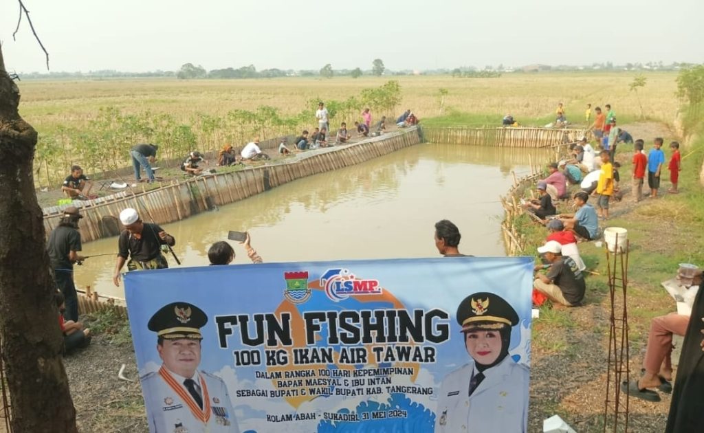 LSMP Kabupaten Tangerang Gelar Fun Fishing 100 Kg Dukung 100 Hari Kerja Bupati